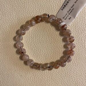 Natural Black Super Seven Quartz 8mm Bead Bracelet